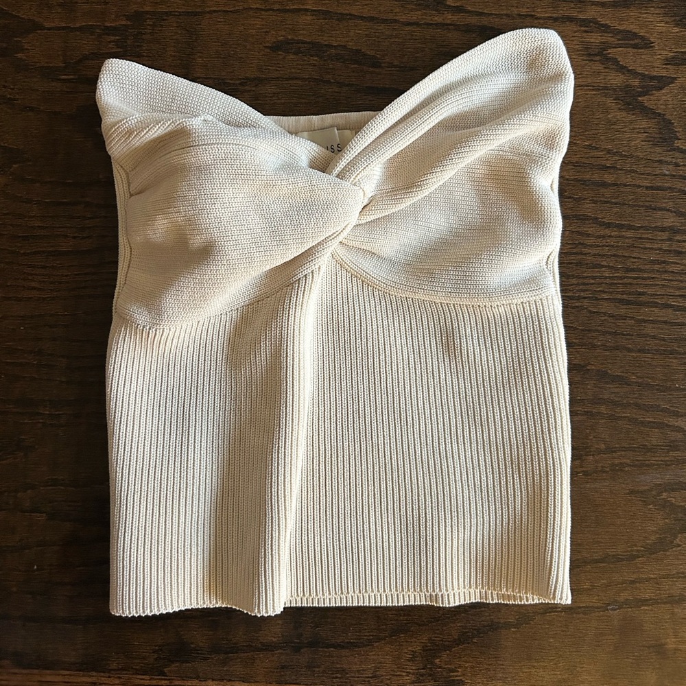 DISSH Cream Twist Front Top